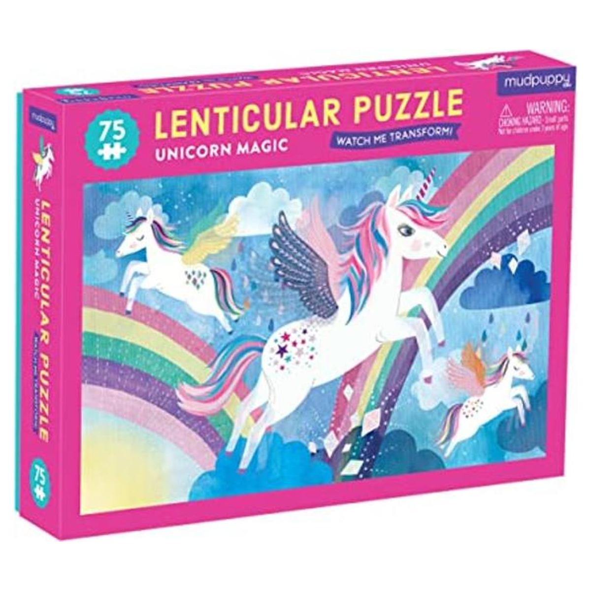 Unicorn Magic Puzzle lenticular 75 piezas