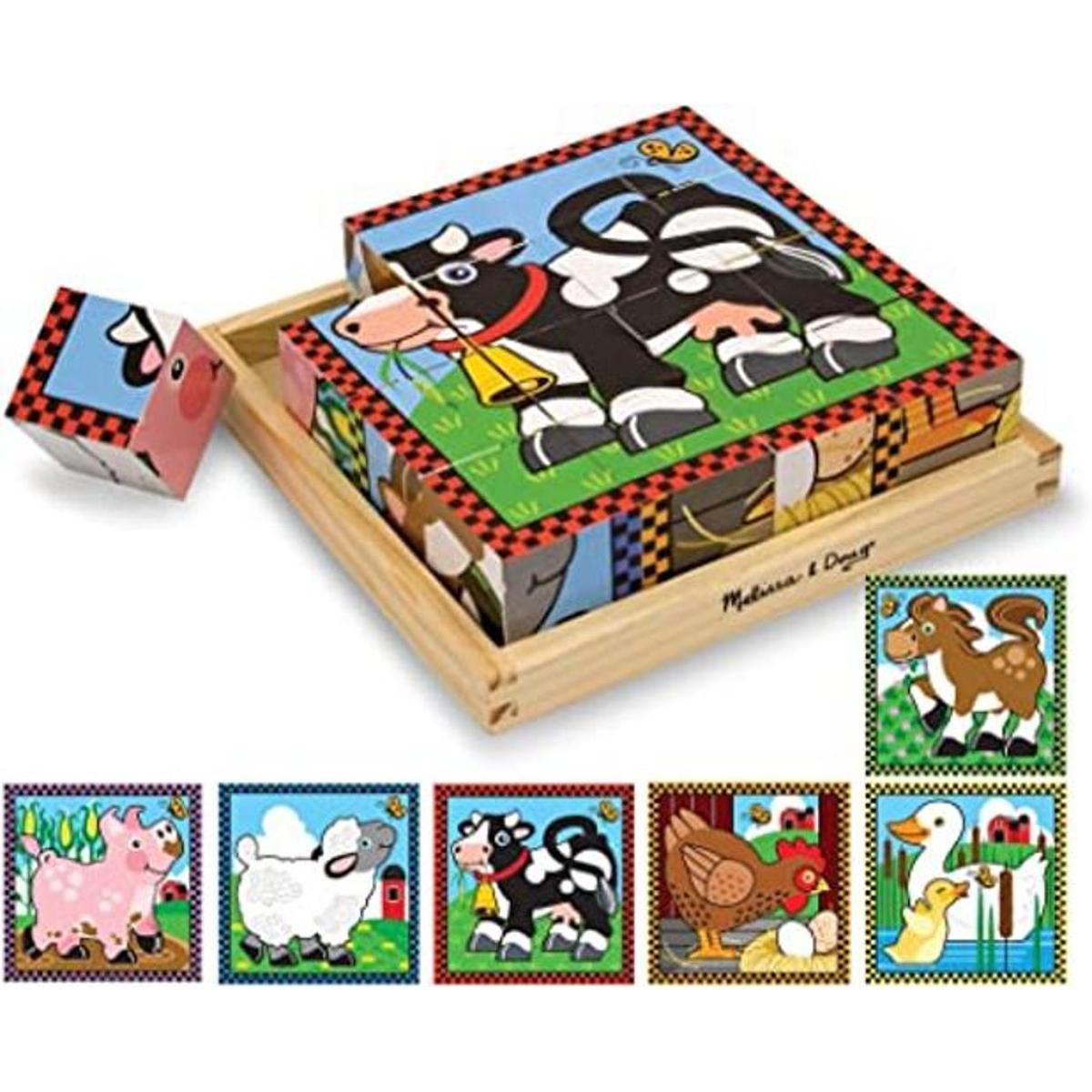 Rompecabezas en cubo de granja de Melissa Doug