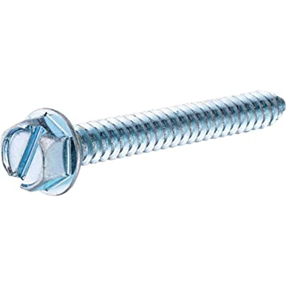 Tornillo de chapa de metal con cabeza hexagonal ranurada