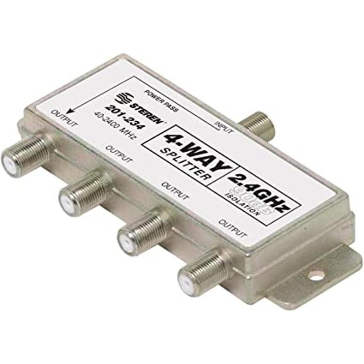 Steren 201 234, 2 GHz 90dB 4Way Splitter