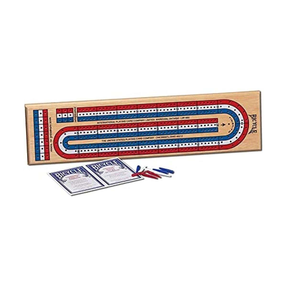 Bicycle Juegos de mesa de madera con código de colores de 3 pistas