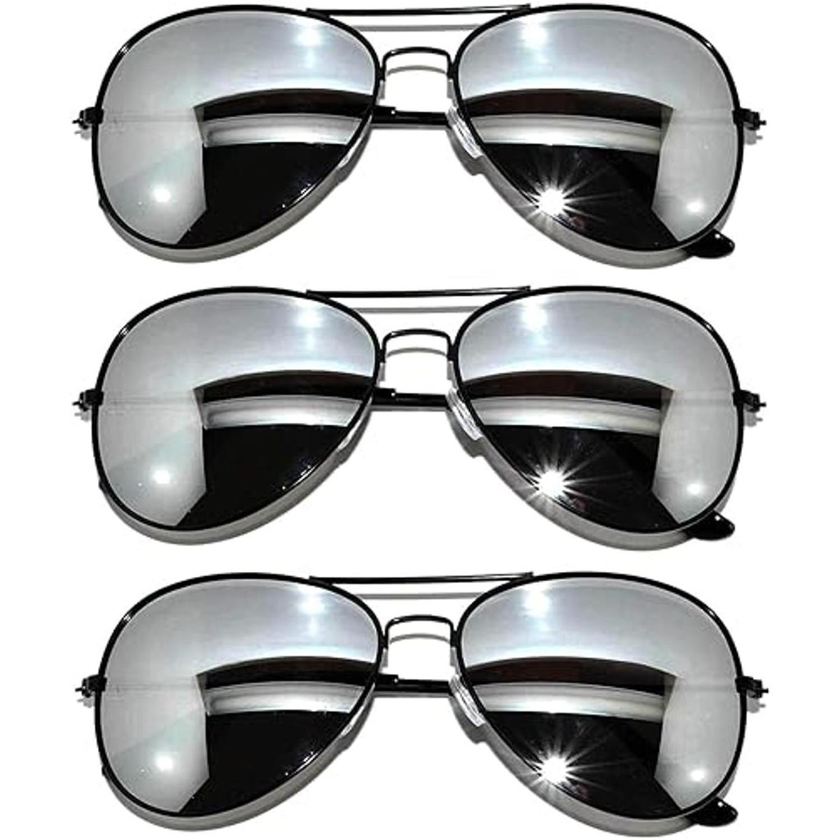 Gafas de sol aviador plateadas