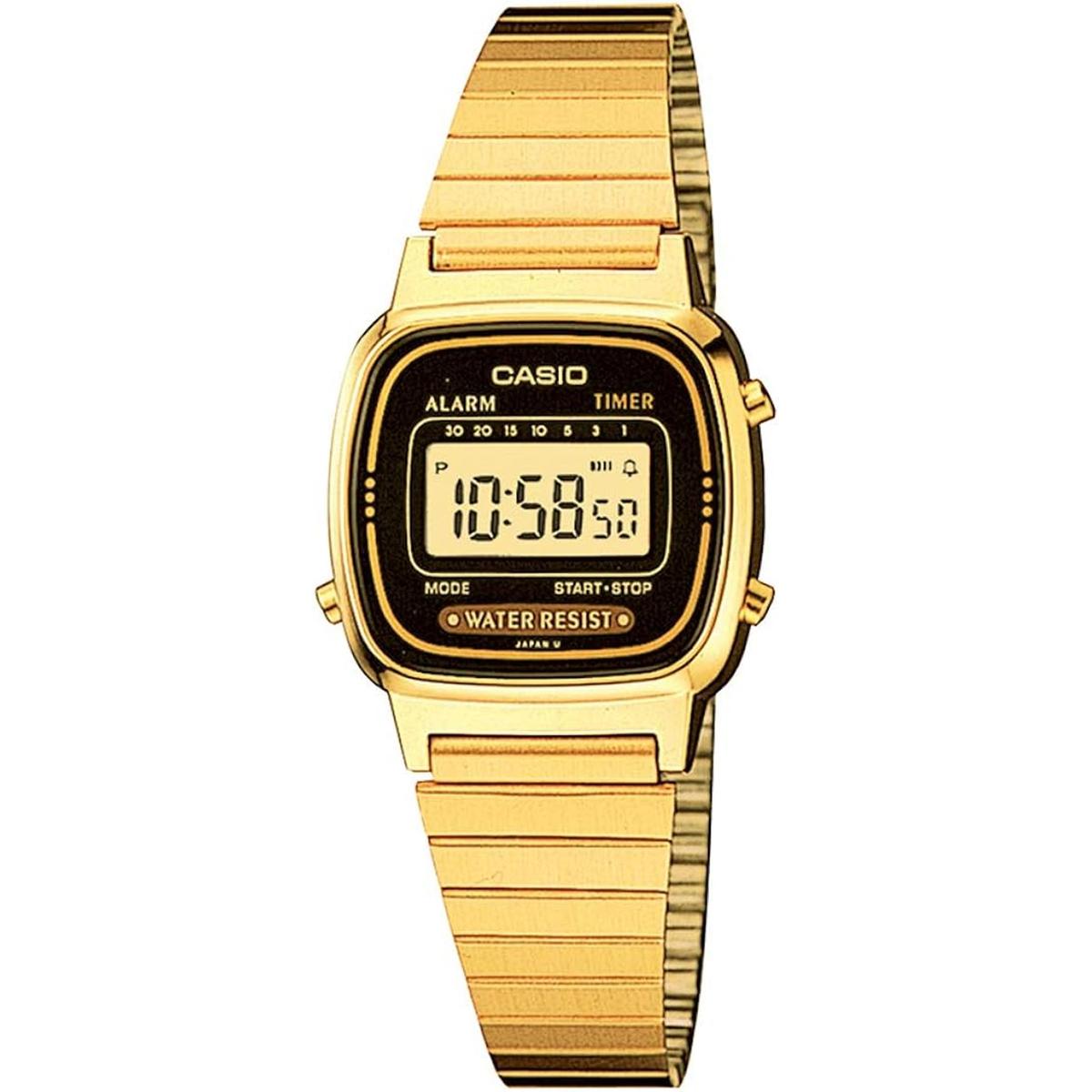 reloj digital dorado mujer