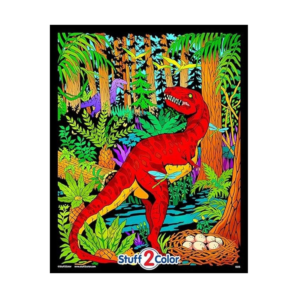 Póster de dinosaurio jurásico para colorear
