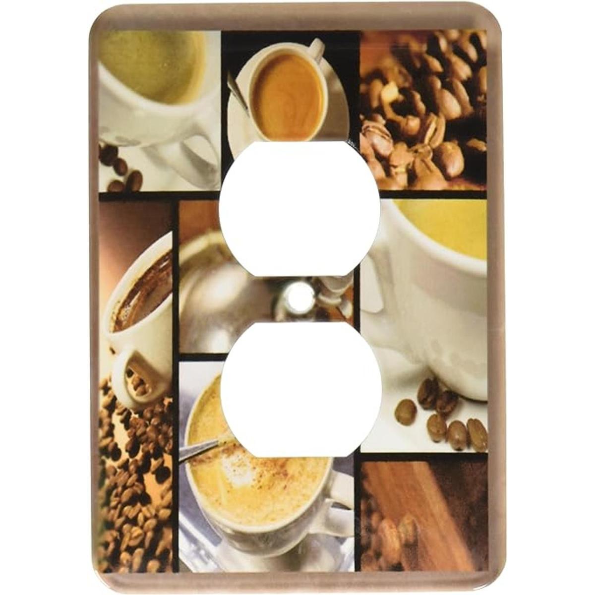 Cubierta de enchufe temática café 3dRose LSP 28754