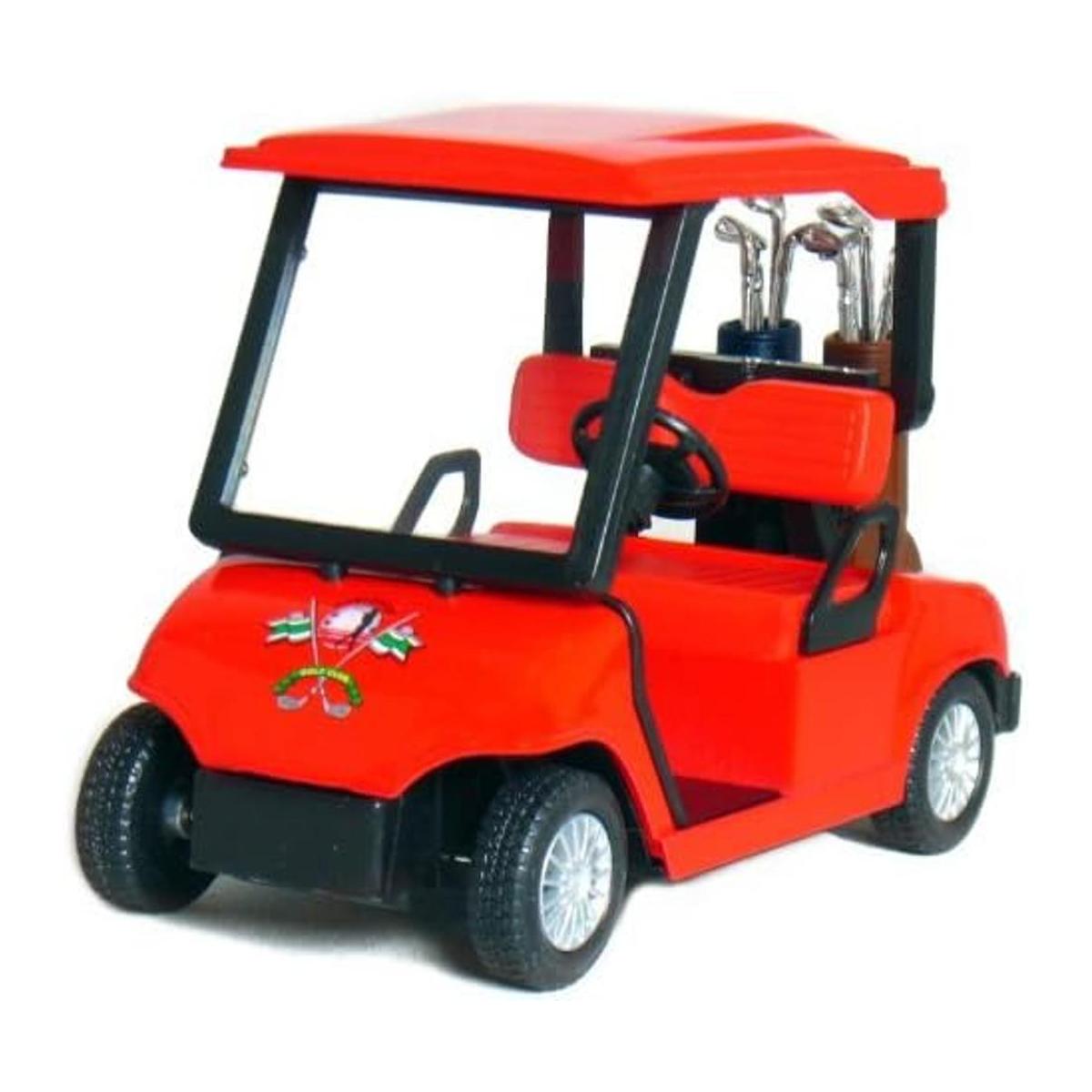 Carrito de golf rojo de 4 pulgadas