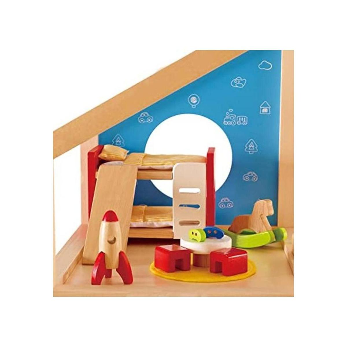 Muebles de madera para habitación de casa de muñecas