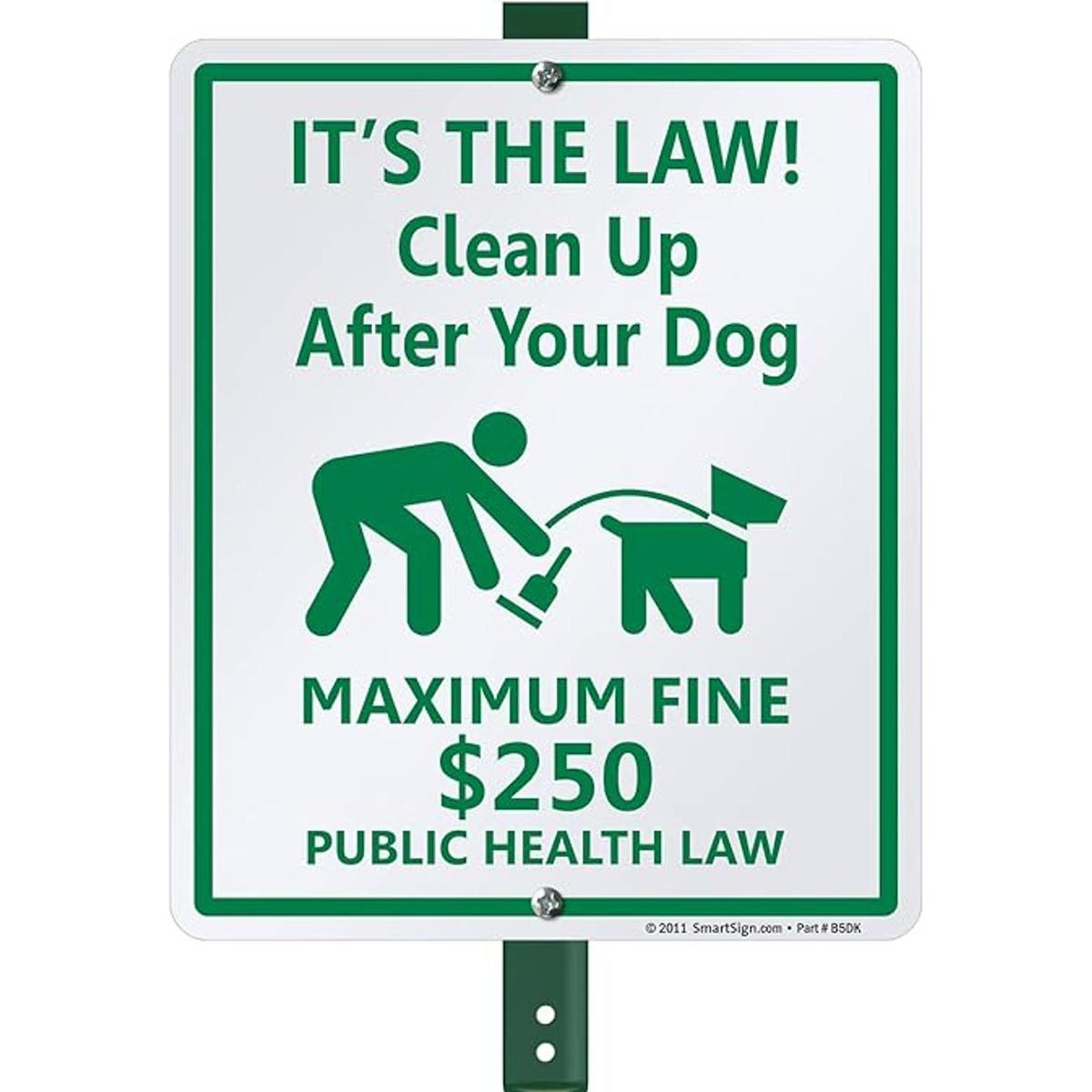 Letrero de limpieza para perros