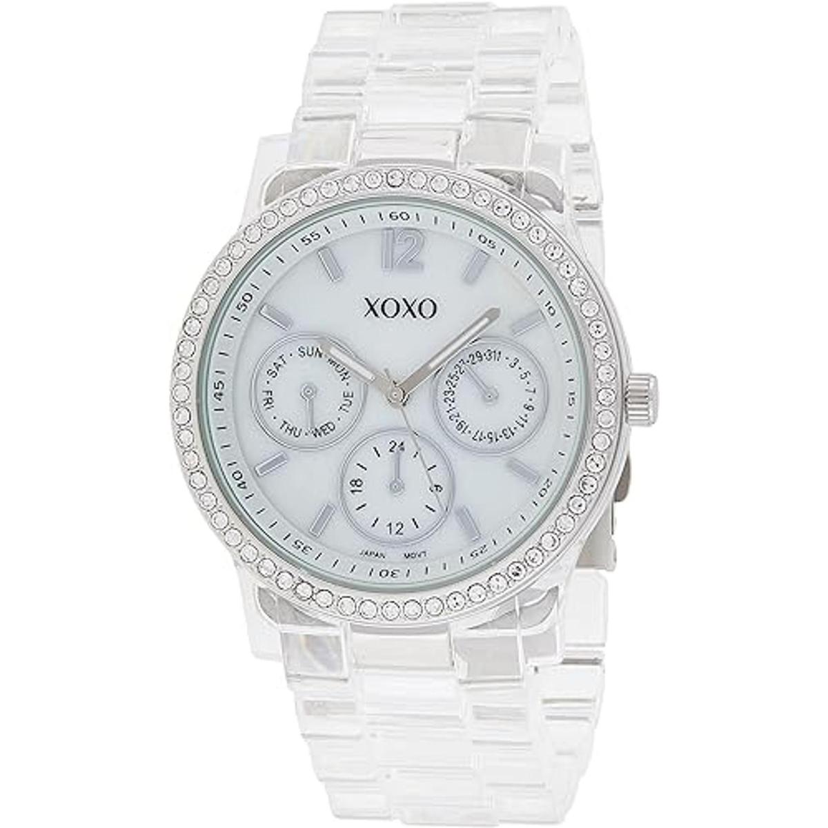 Reloj de pulsera transparente con diamantes de imitación