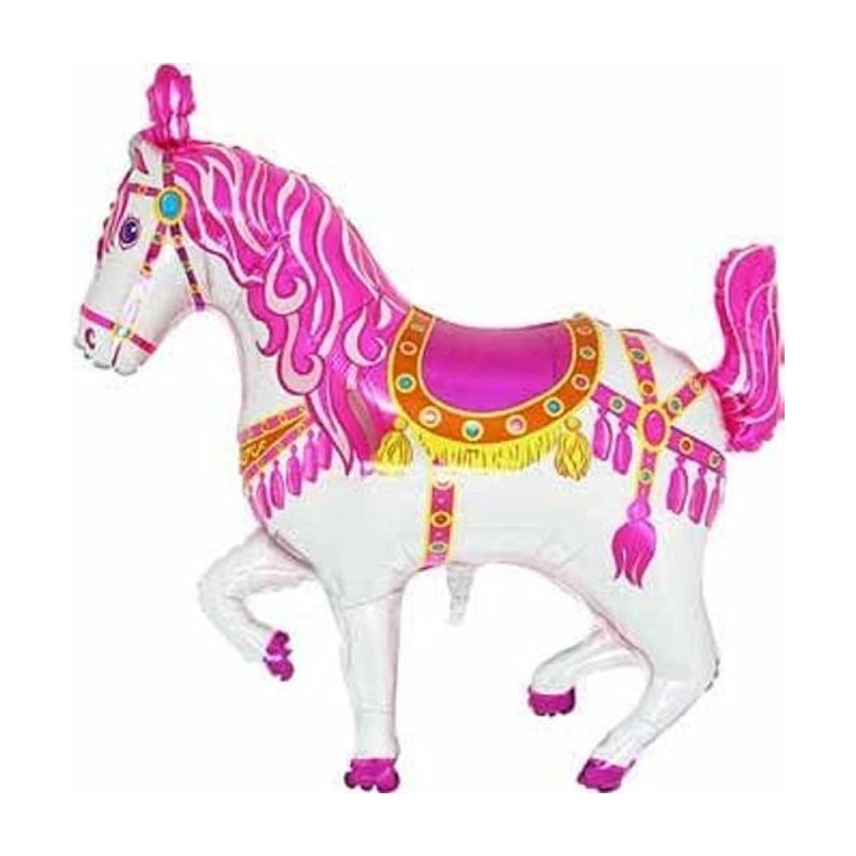 Globo de aluminio caballo rosa