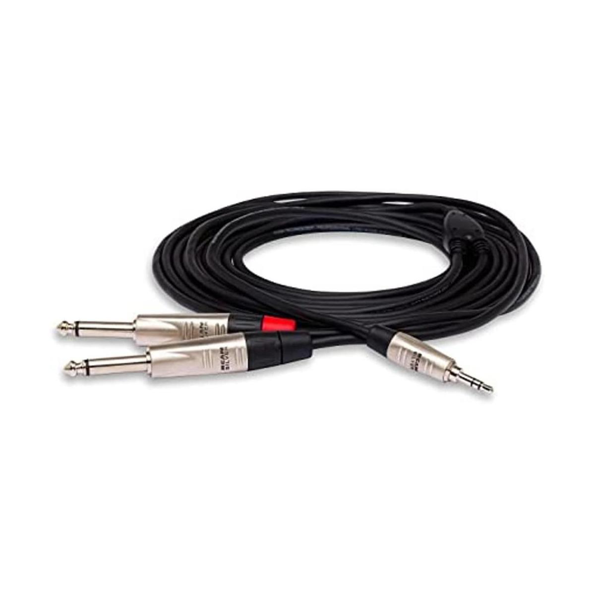 Hosa HMP003Y REAN Cable de ruptura estéreo TRS a dual de 14 pulgadas TS Pro