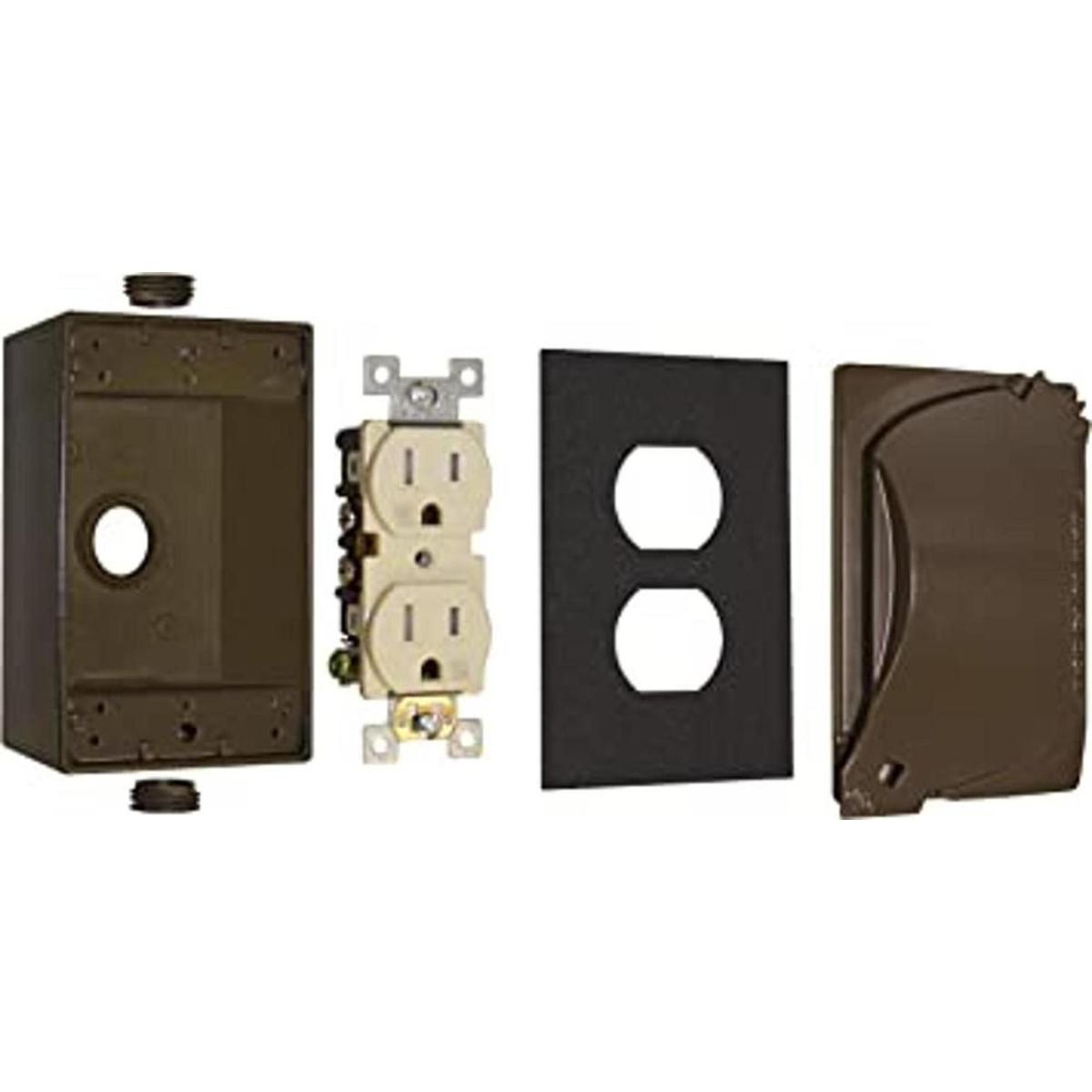 Kit receptáculo dúplex impermeable