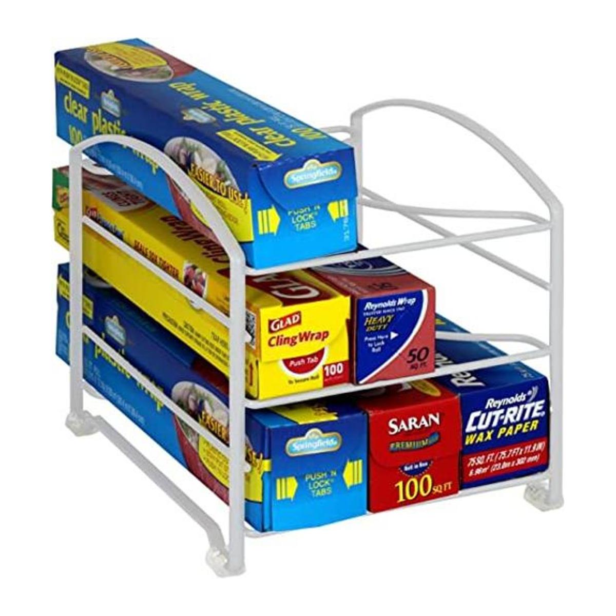 Estante organizador para envoltorios de cocina