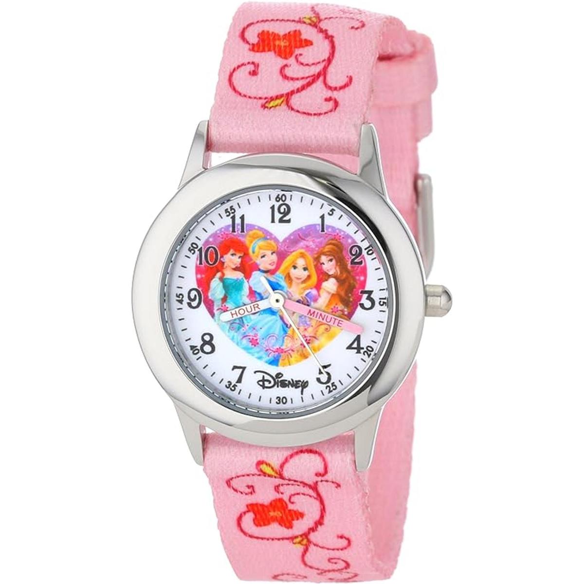Disney Princess Reloj analógico de acero inoxidable para niños