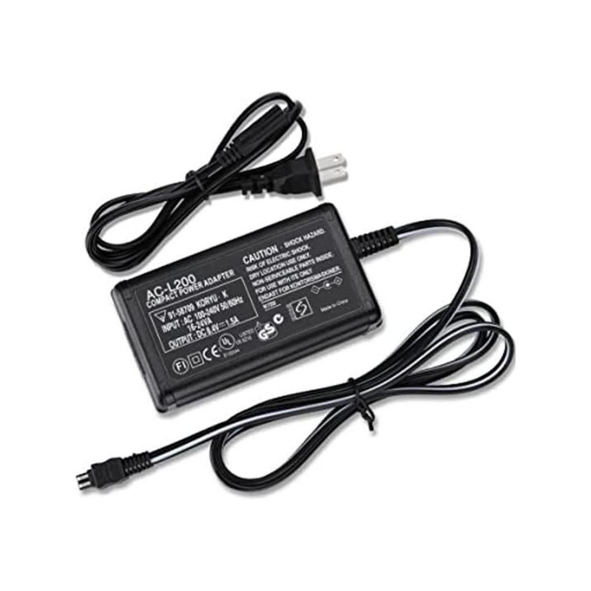 Cargador adaptador de corriente AC para videocámara