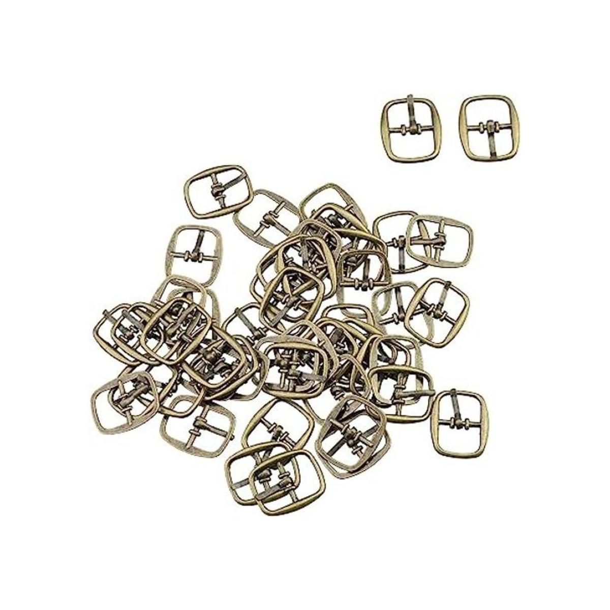 Centro de metal rectángulo Individual Prong Pin Zapatos Hebilla 50pcs