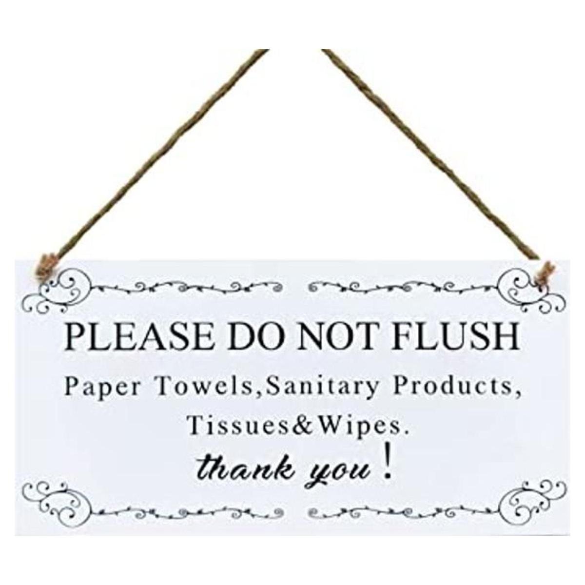 Señal de advertencia Please Do Not Flush