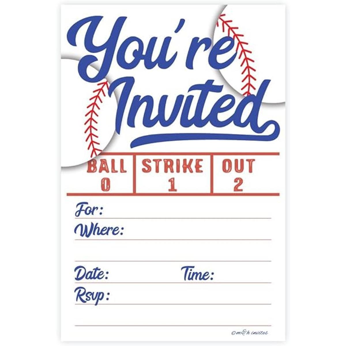 Invitaciones para fiestas béisbol