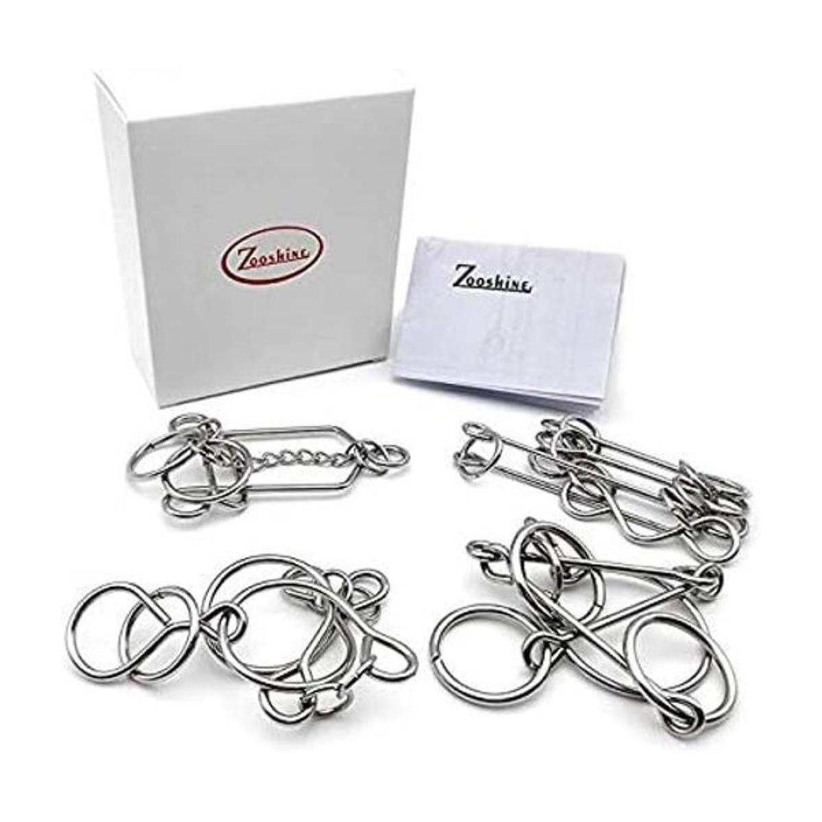 zooshine 4pcs Advanced metal Brain Teasers Puzzles