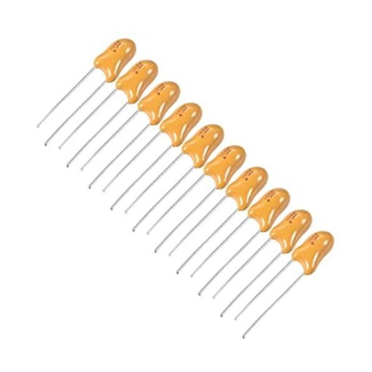 Condensador electrolítico radial amarillo