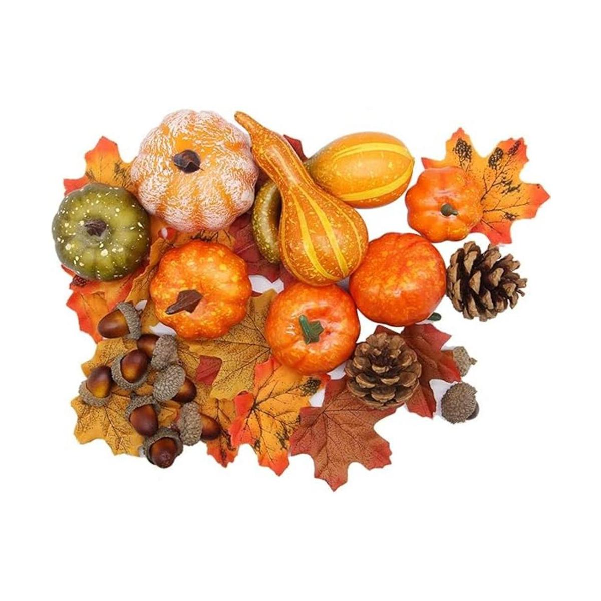 Juego de calabazas artificiales para decoración