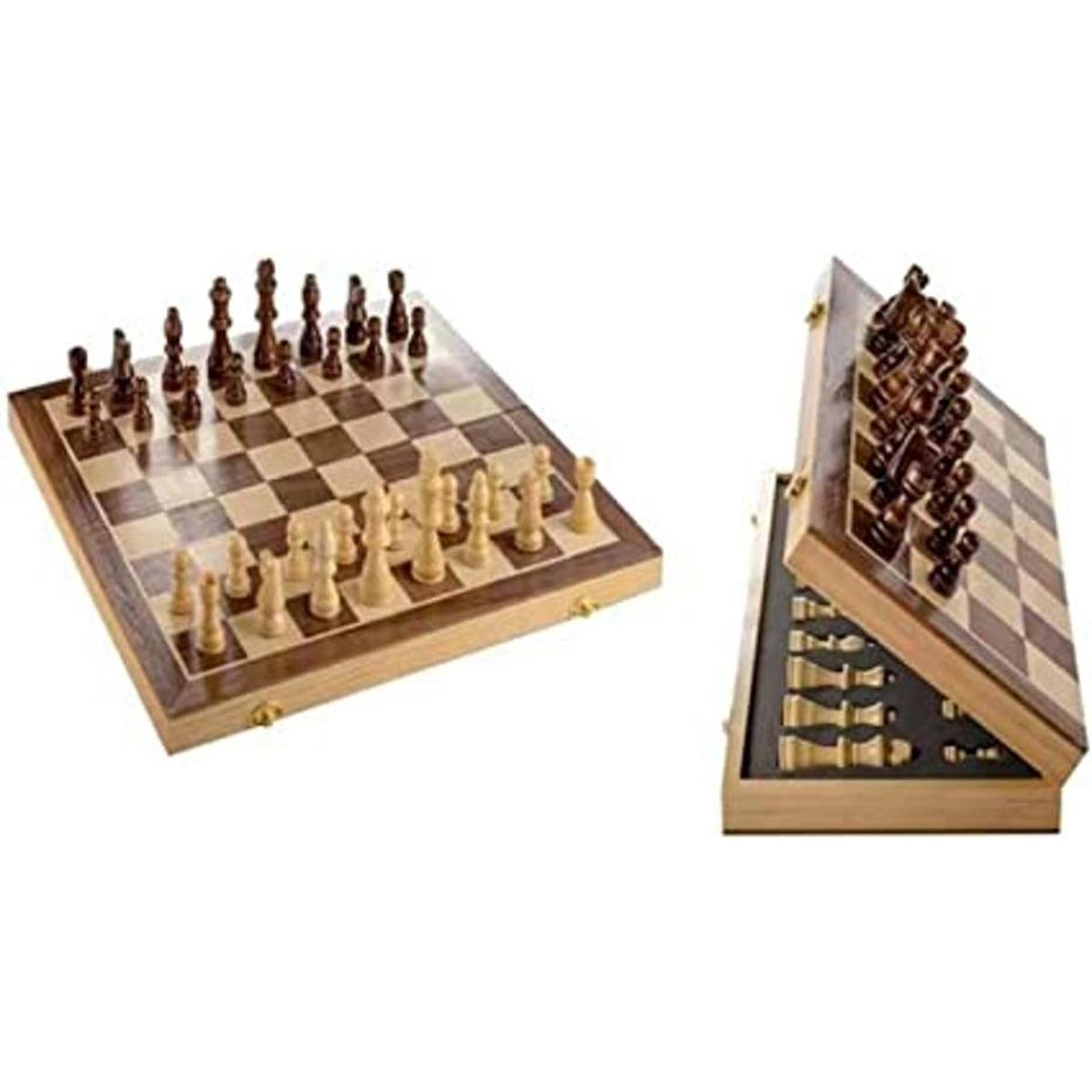 Juego de ajedrez de madera magnético