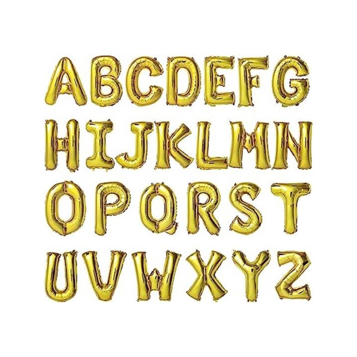 globos de letras doradas