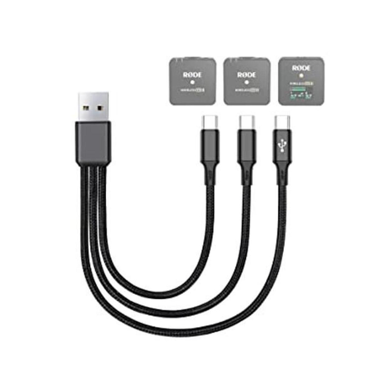 Cable de carga 3 en 1 para micrófono Rode Wireless Go 2