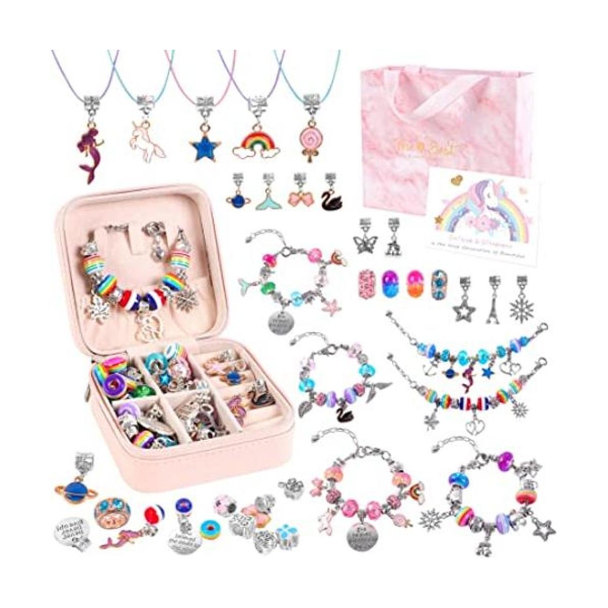 Kit de fabricación de pulseras con dijes para niñas