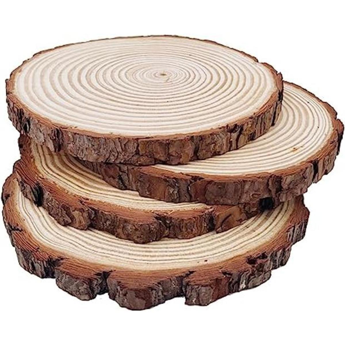 Discos de madera rústica