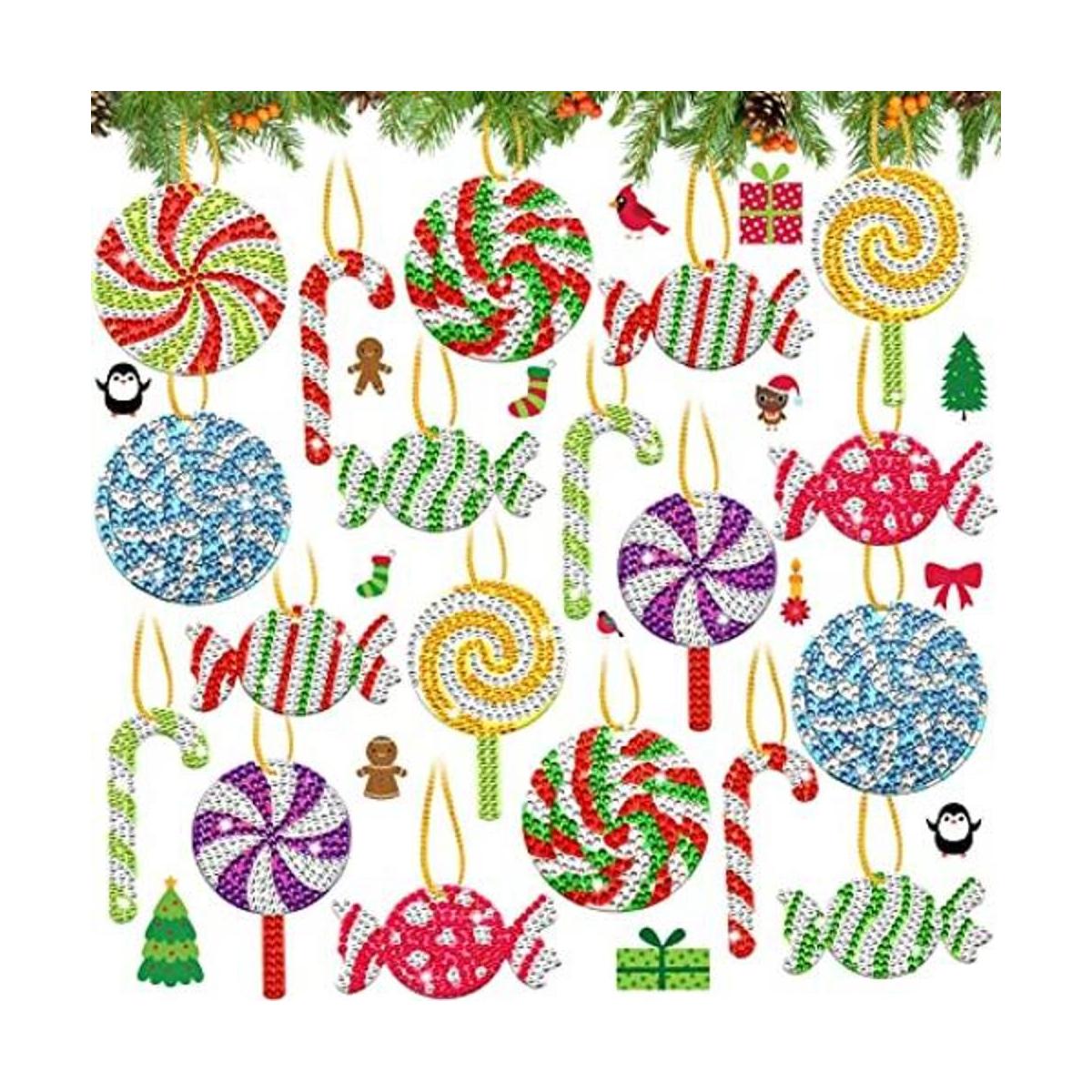 decoraciones de Navidad con pintura de diamantes