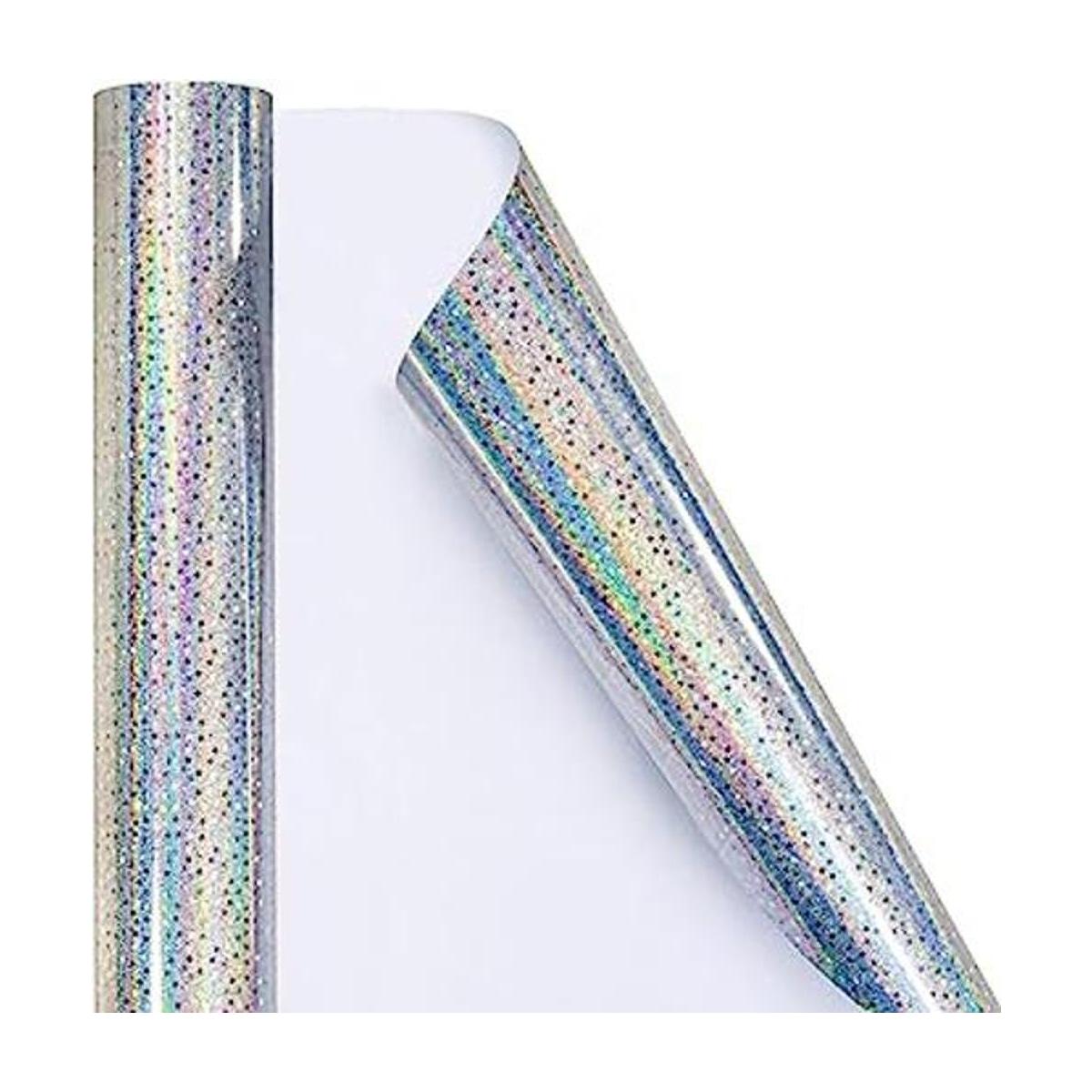 Papel de regalo holográfico plateado