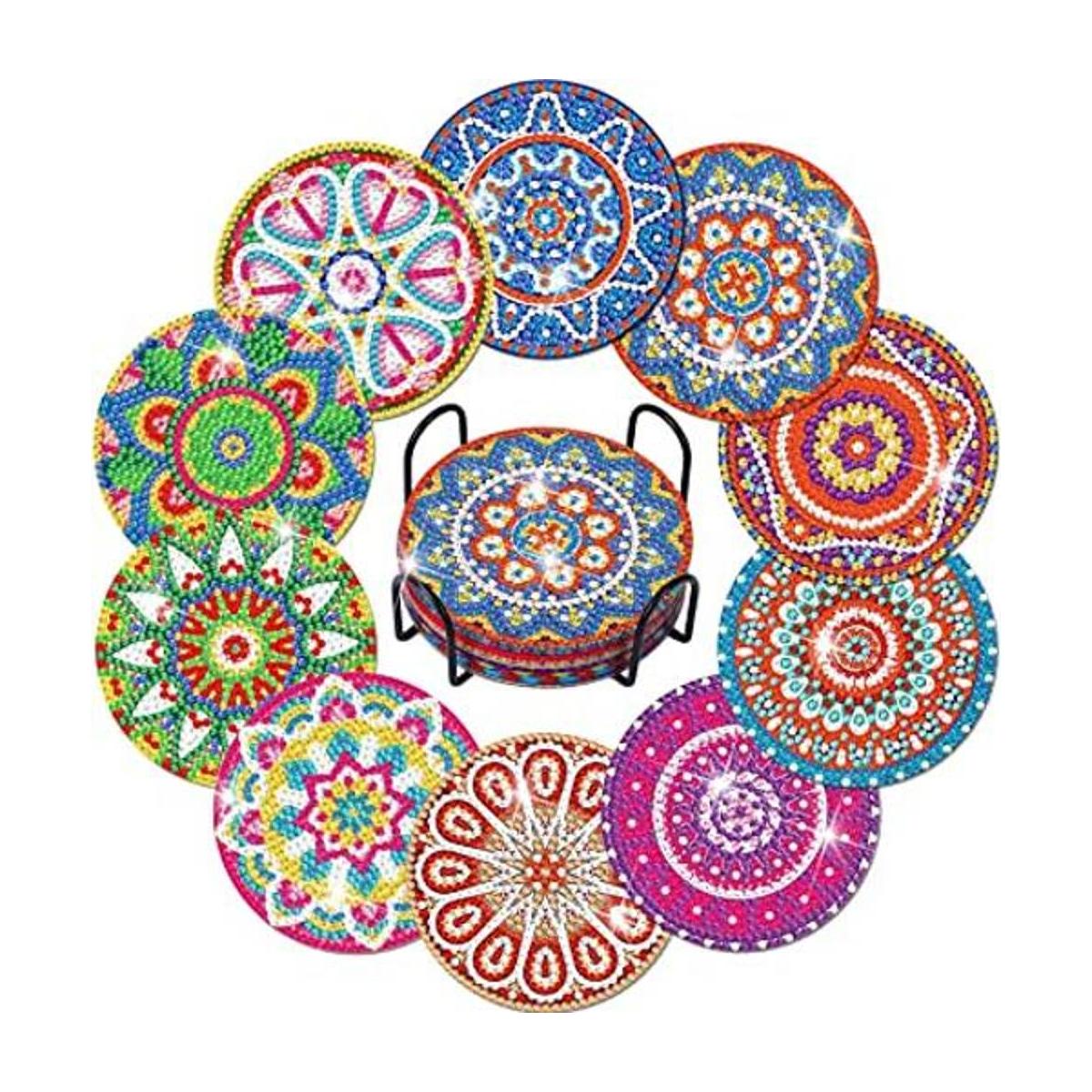 Juego de posavasos de pintura de diamantes