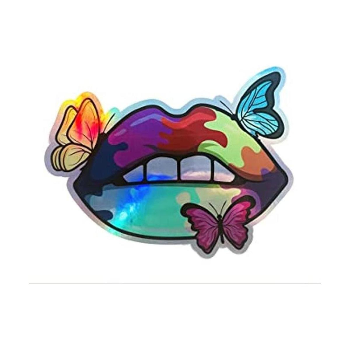 Calcomanía de vinilo mariposa arcoíris