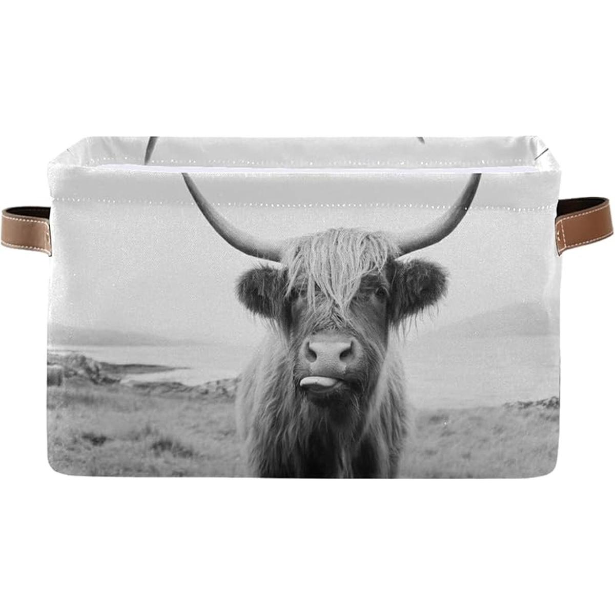 Cesta de almacenamiento divertida con vacas