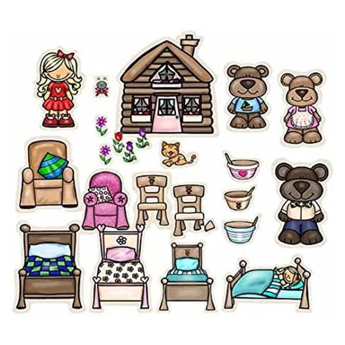 Figuras de fieltro de Goldilocks