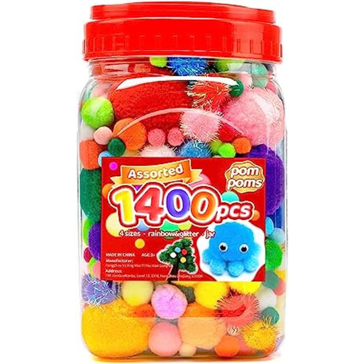 pompones multicolores para manualidades