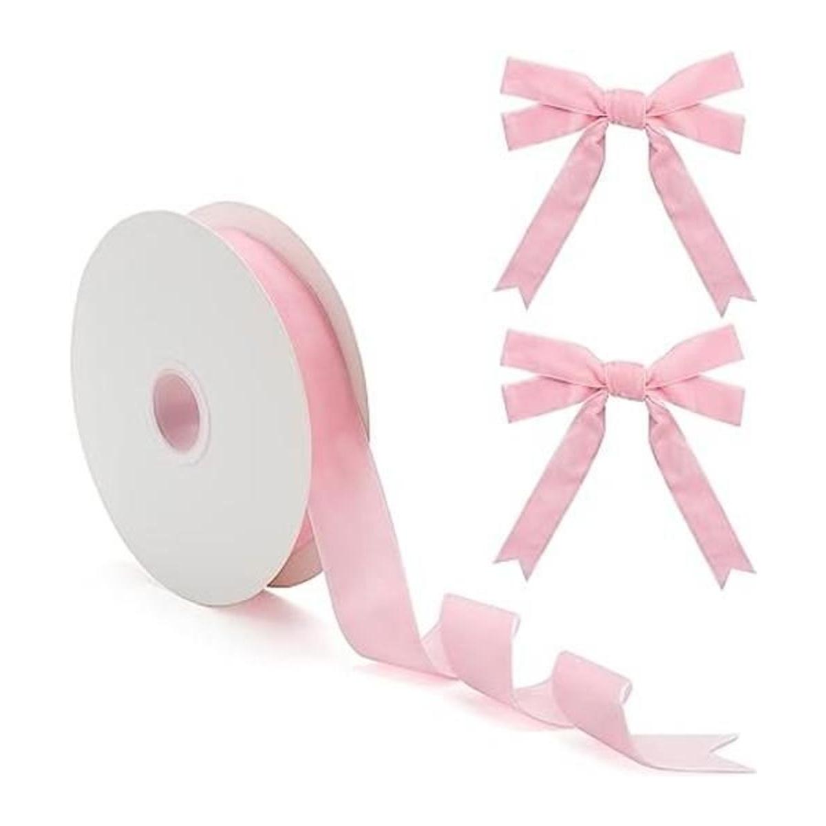 Cinta de terciopelo rosa para decorar regalos