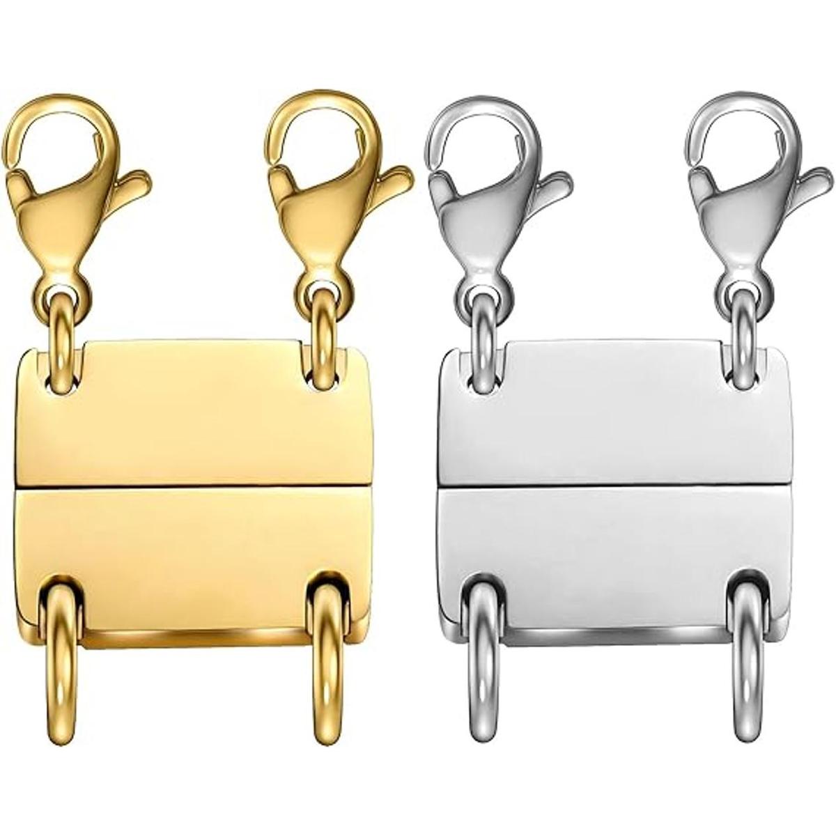 Cierre de collar en capas de oro y plata de 18 quilates