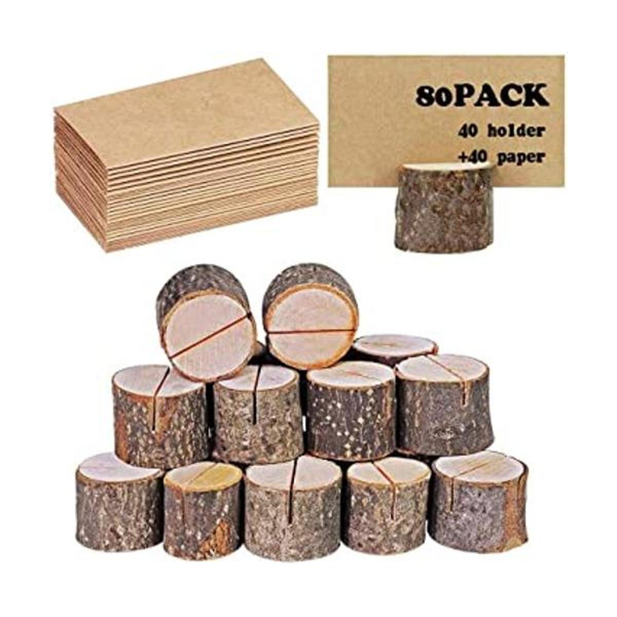 Tarjetero de madera rústica