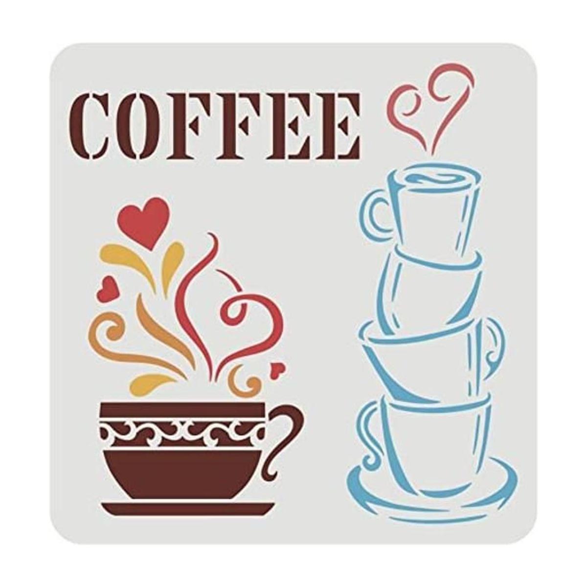 Plantilla de taza de café reutilizable
