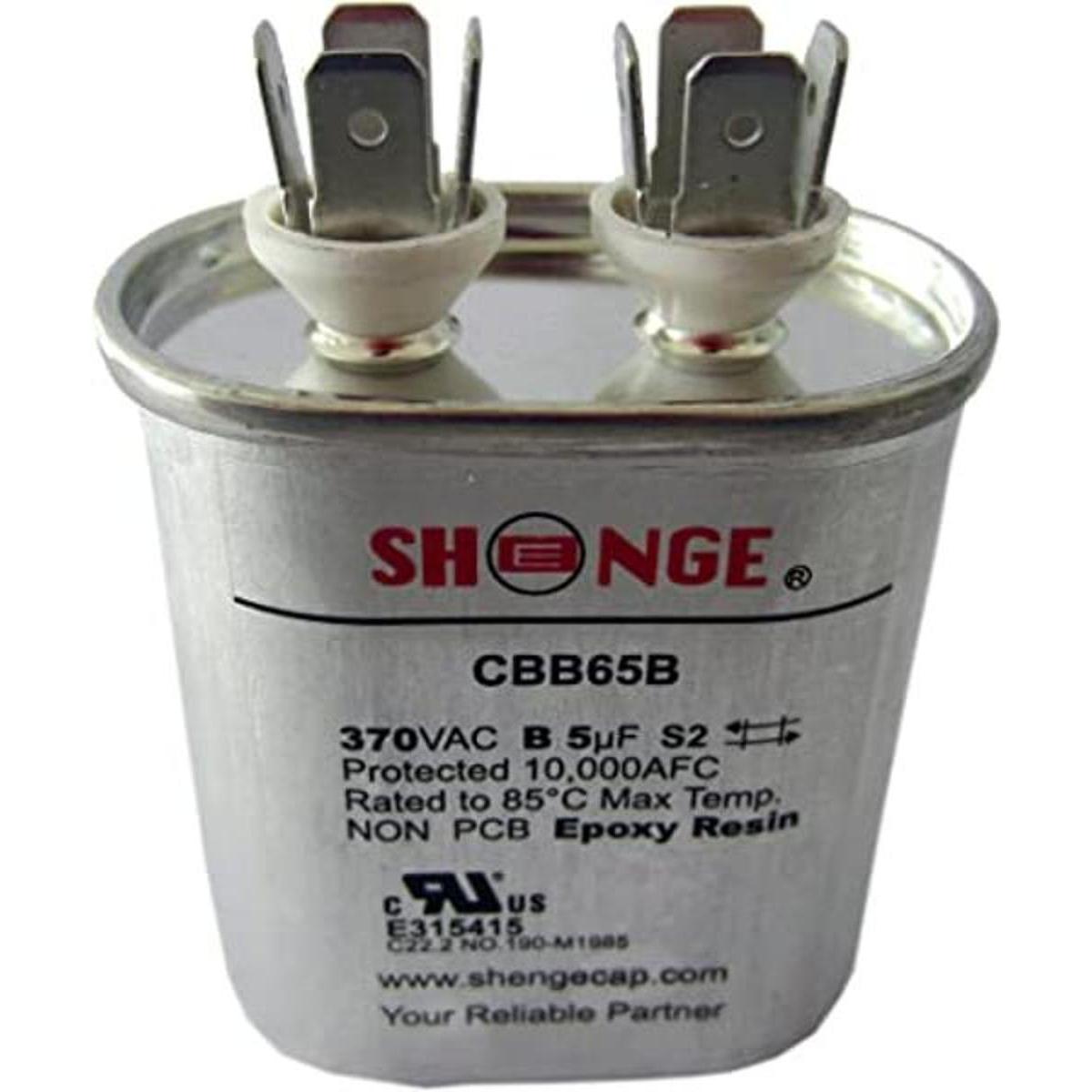 Motor Run Capacitor 5 MFD 370 V VAC V 5UF Oval