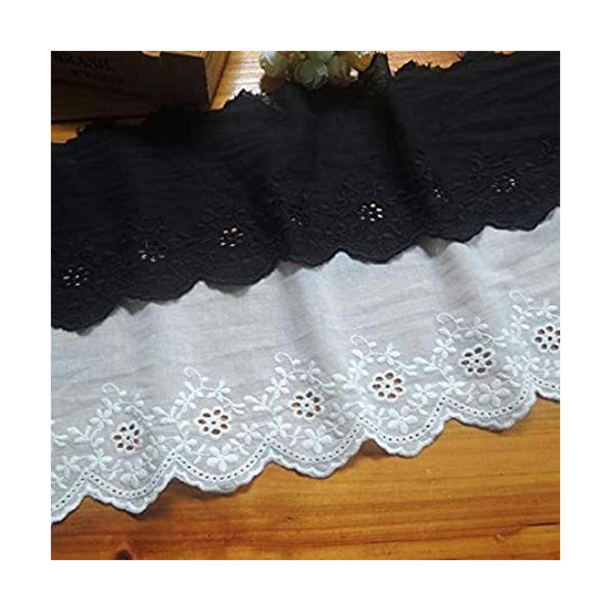 tela de encaje de algodón negro