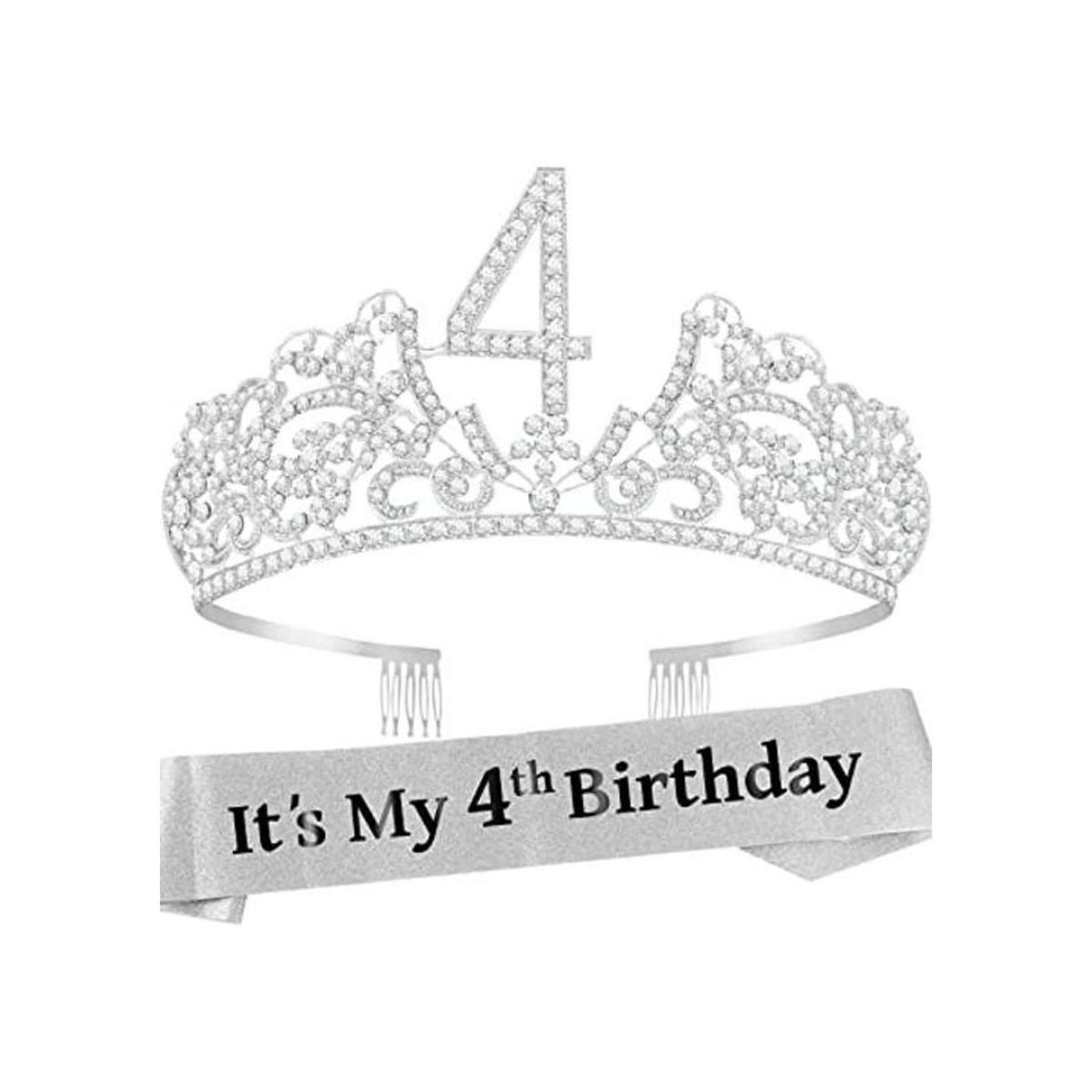 Banda y tiara de cumpleaños para niñas