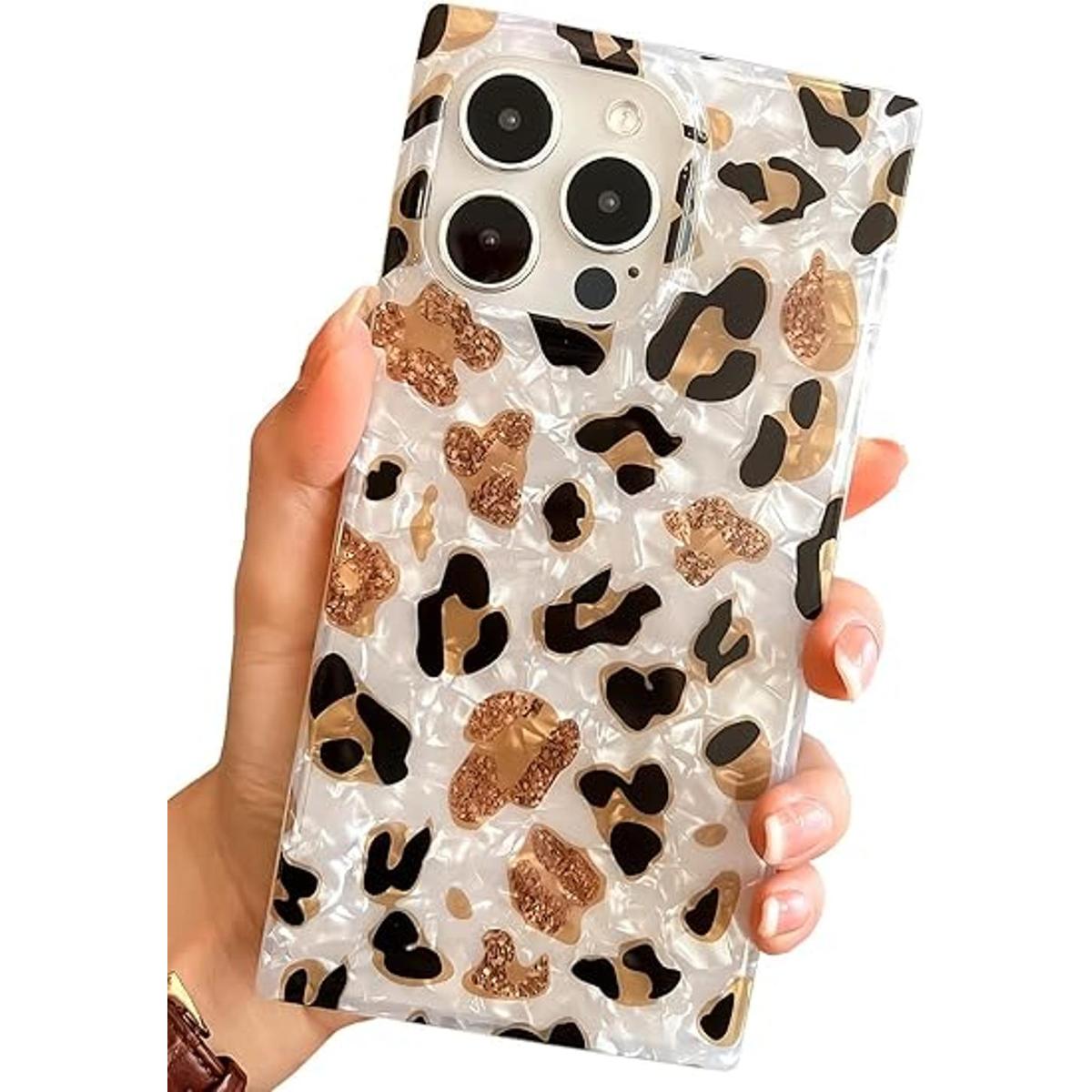Funda cuadrada compatible con leopardo para iPhone 14 Pro
