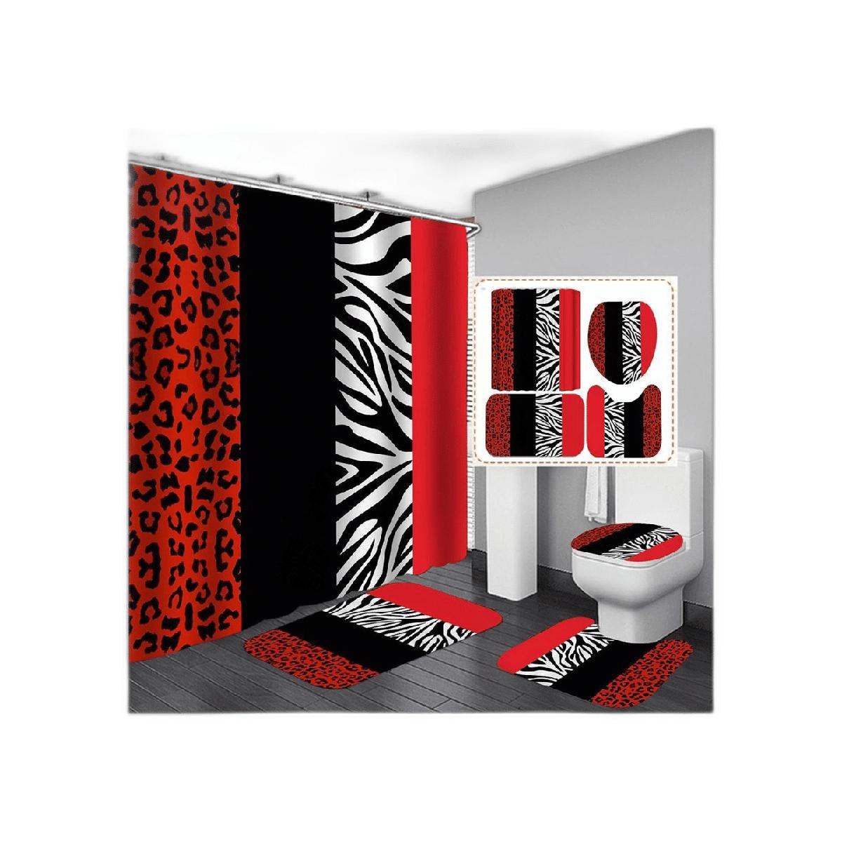 Juego de cortinas de ducha leopardas