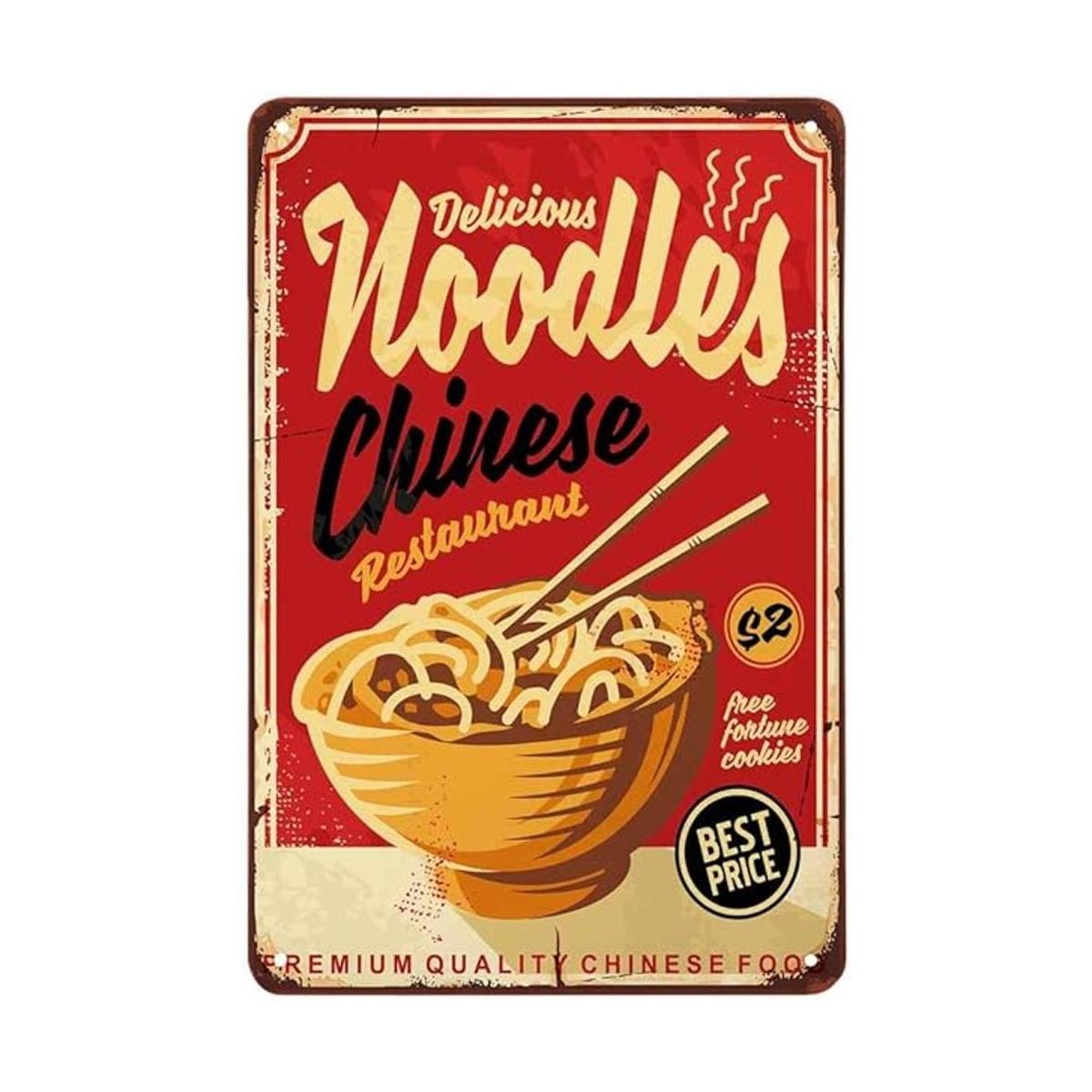 Letrero de estaño de fideos
