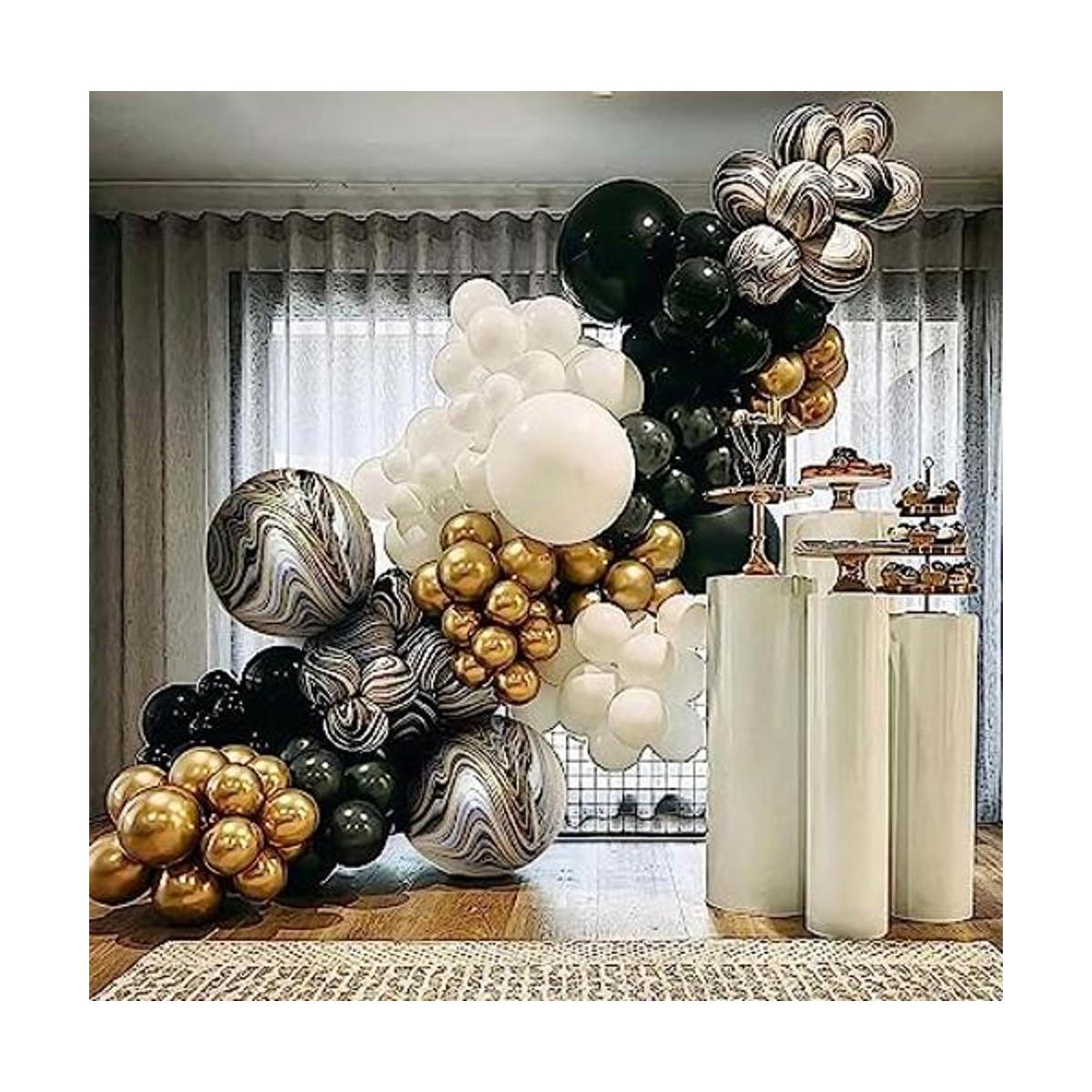 Kit de Arco de Guirnalda de Globos Negros y Dorados